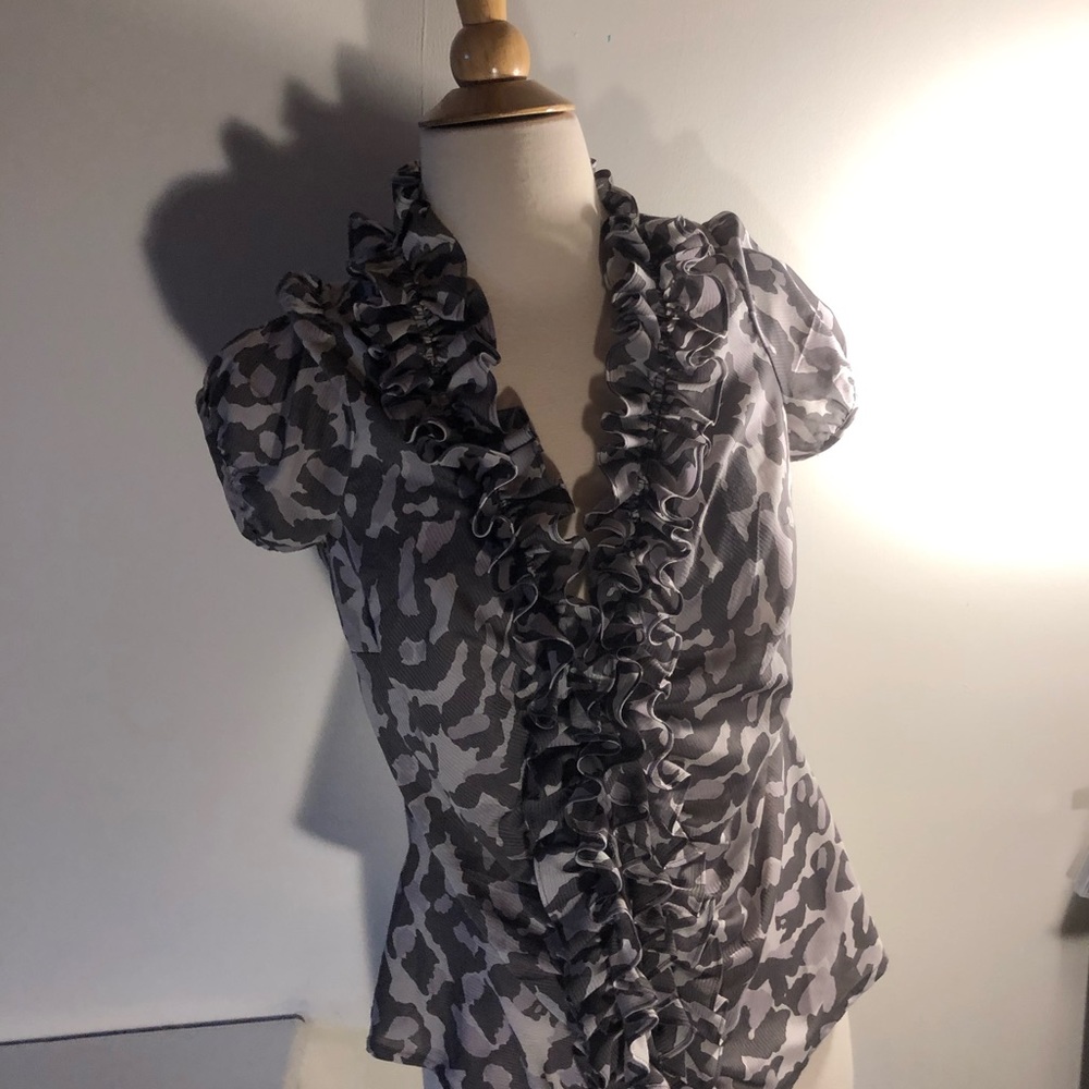 ANN TAYLOR LOFT RUFFLE BLOUSE - Picture 2 of 5